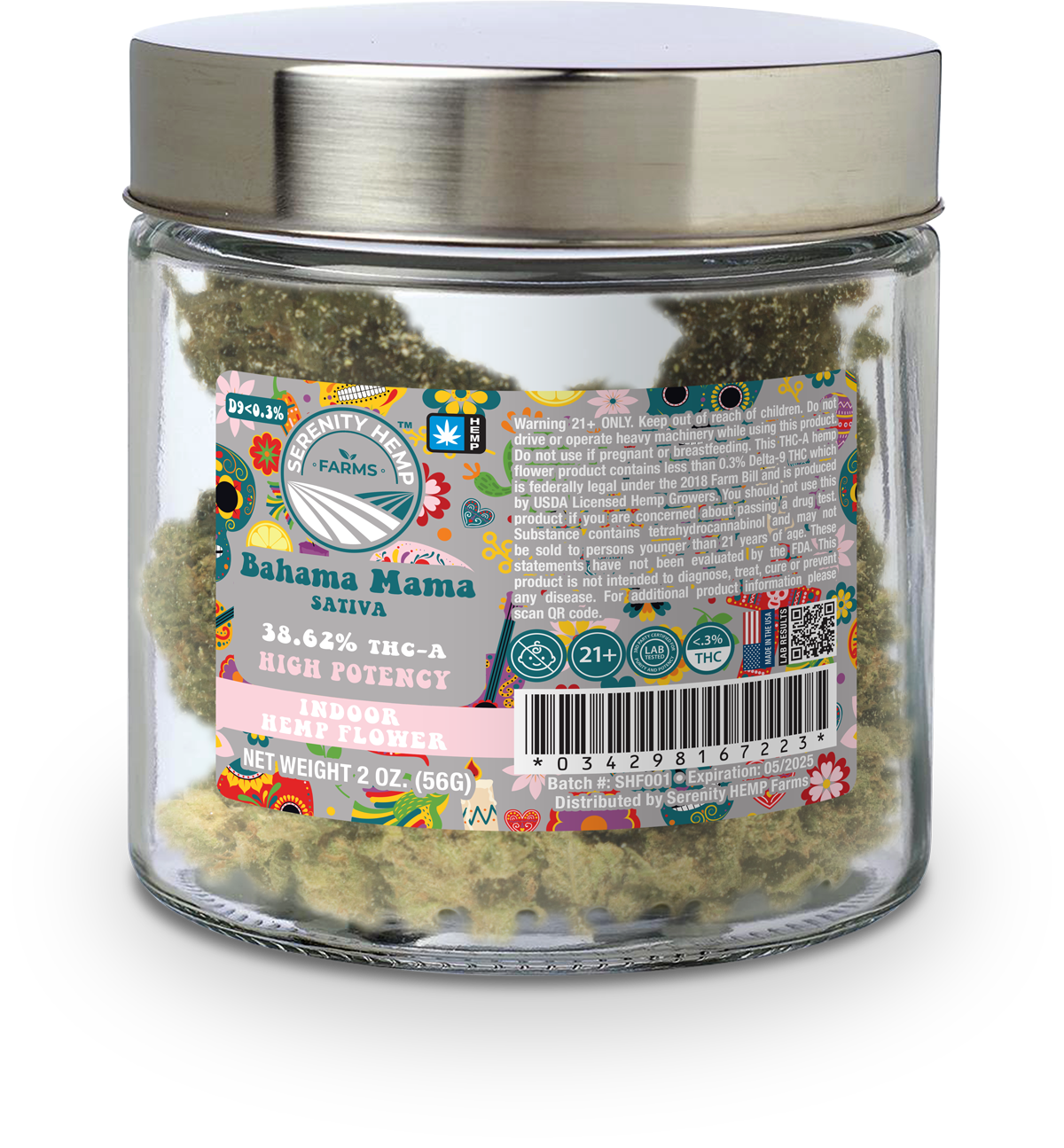 SERENITY HEMP THCA 20Z FLOWER - BAHAMA MAMA