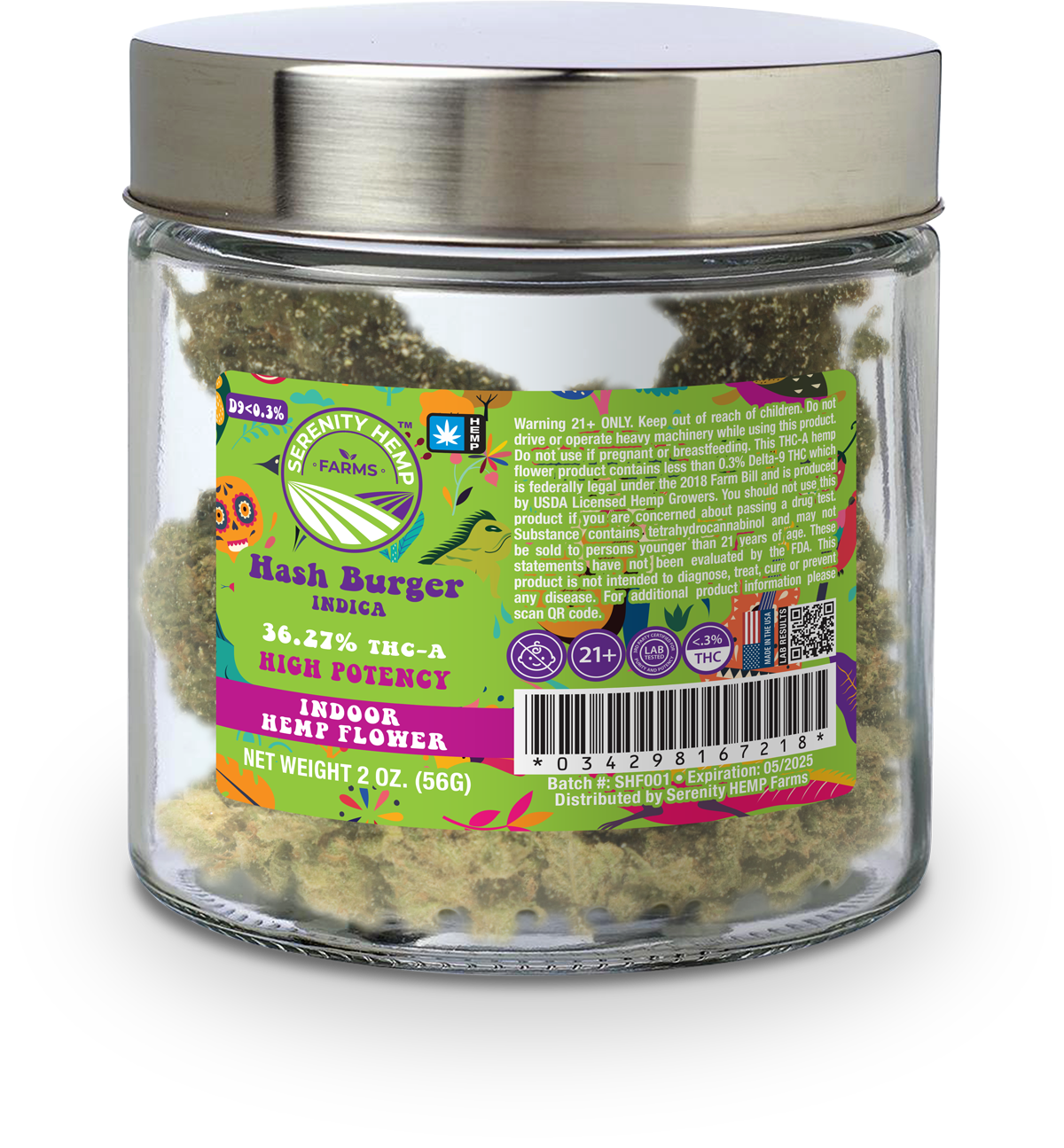 SERENITY HEMP THCA 20Z FLOWER - HASH BURGER