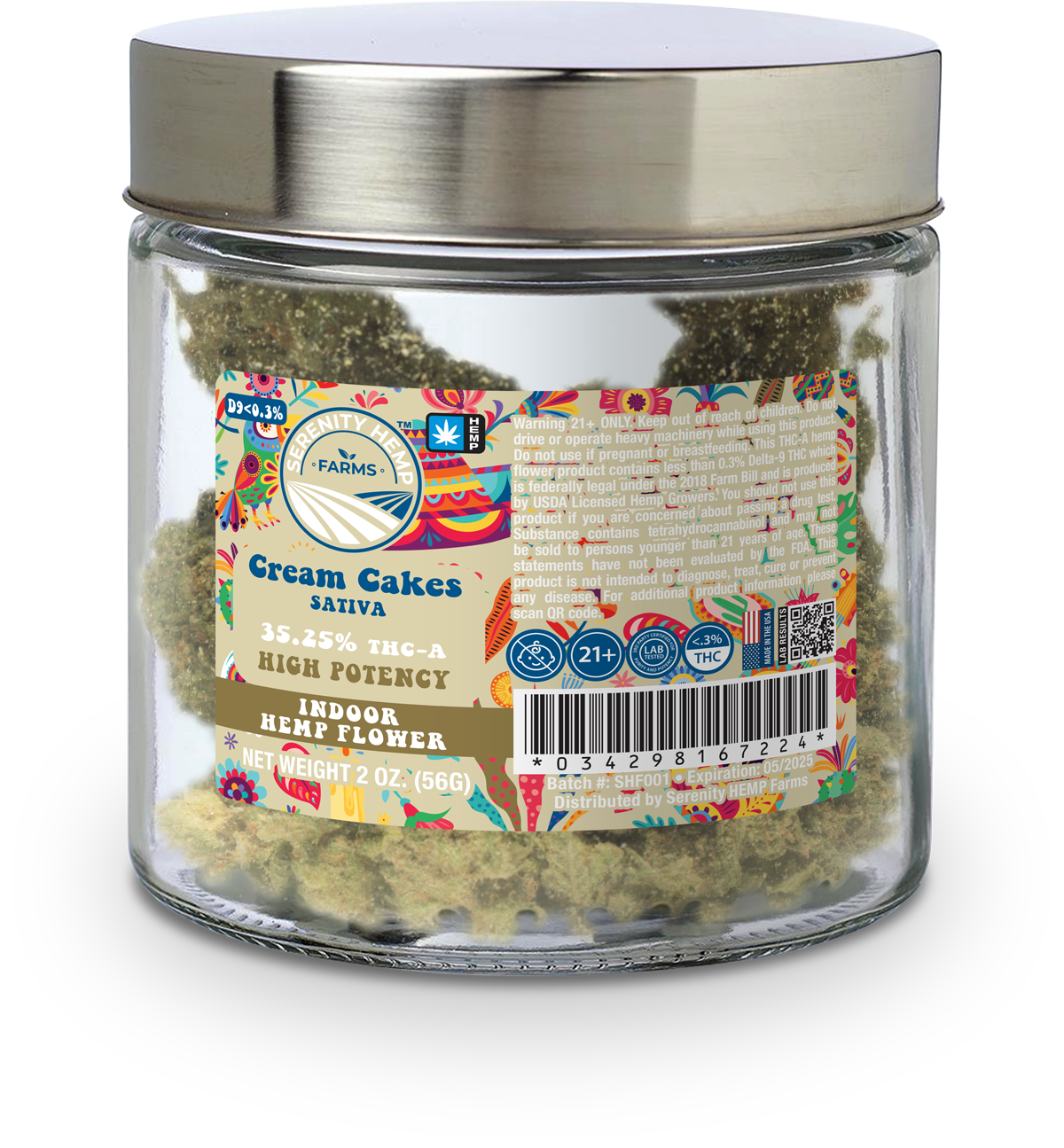 SERENITY HEMP THCA 20Z FLOWER - CREAM CAKES