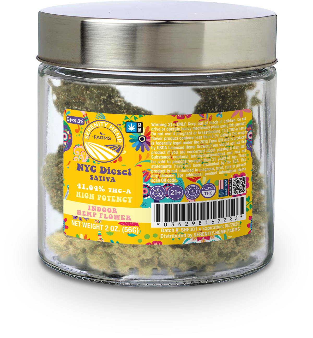 SERENITY HEMP THCA 20Z FLOWER - NYC DIESEL